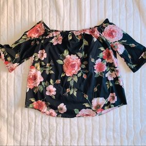 GS Love Plus Floral Off-the-Shoulder Top